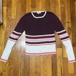 BONGO Striped Ribbed Long Sleeve Shirt Size Medium